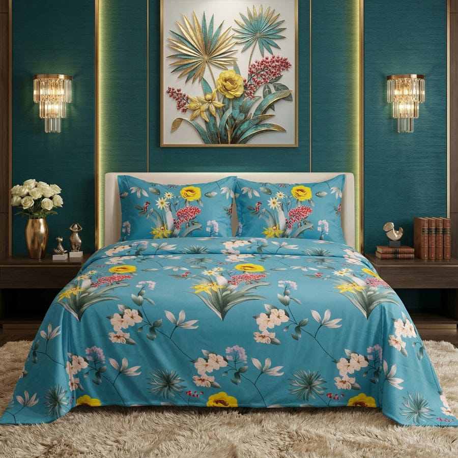 Premium Printed Cotton Bedsheet -H44