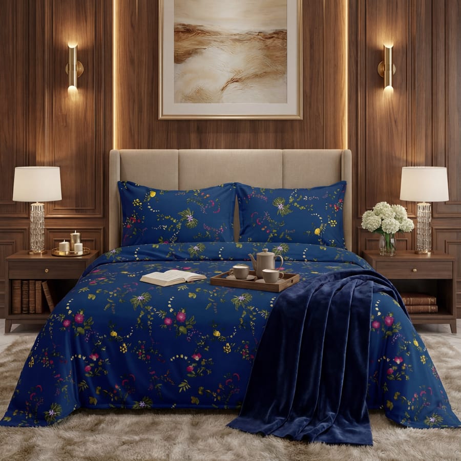 Premium Printed Cotton Bedsheet -H46