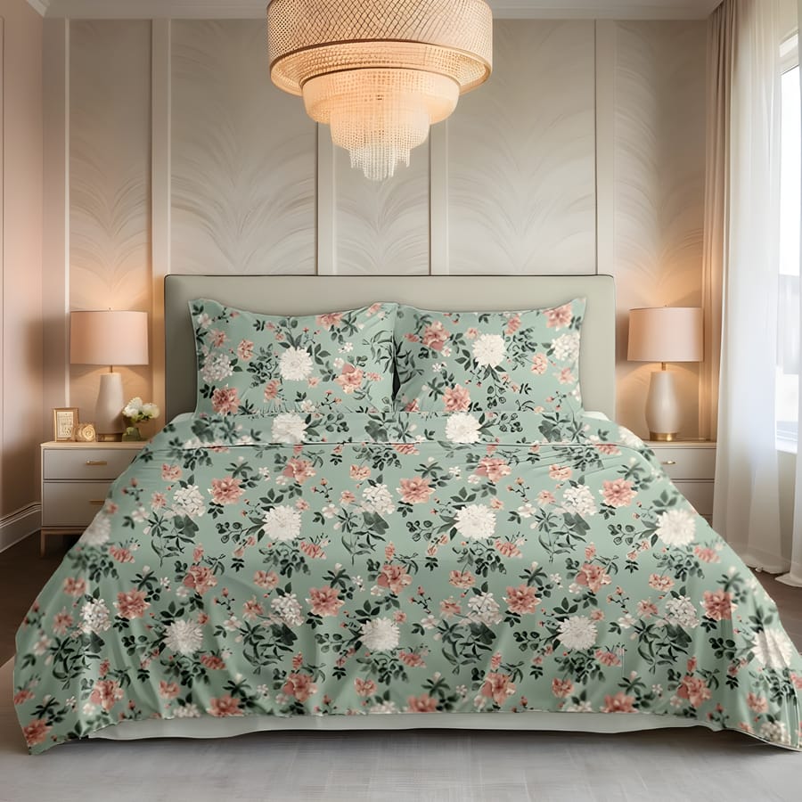 Premium Printed Cotton Bedsheet -H119