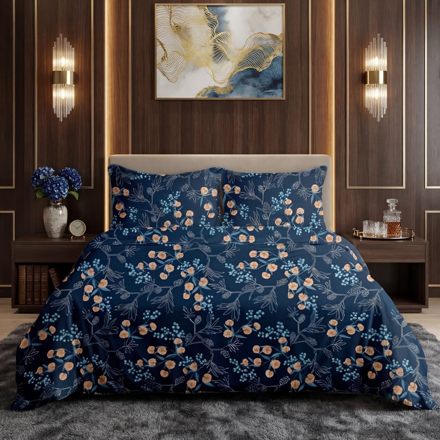 Premium Printed Cotton Bedsheet -H115