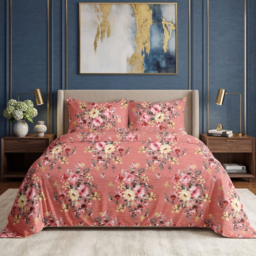 Premium Printed Cotton Bedsheet -H111