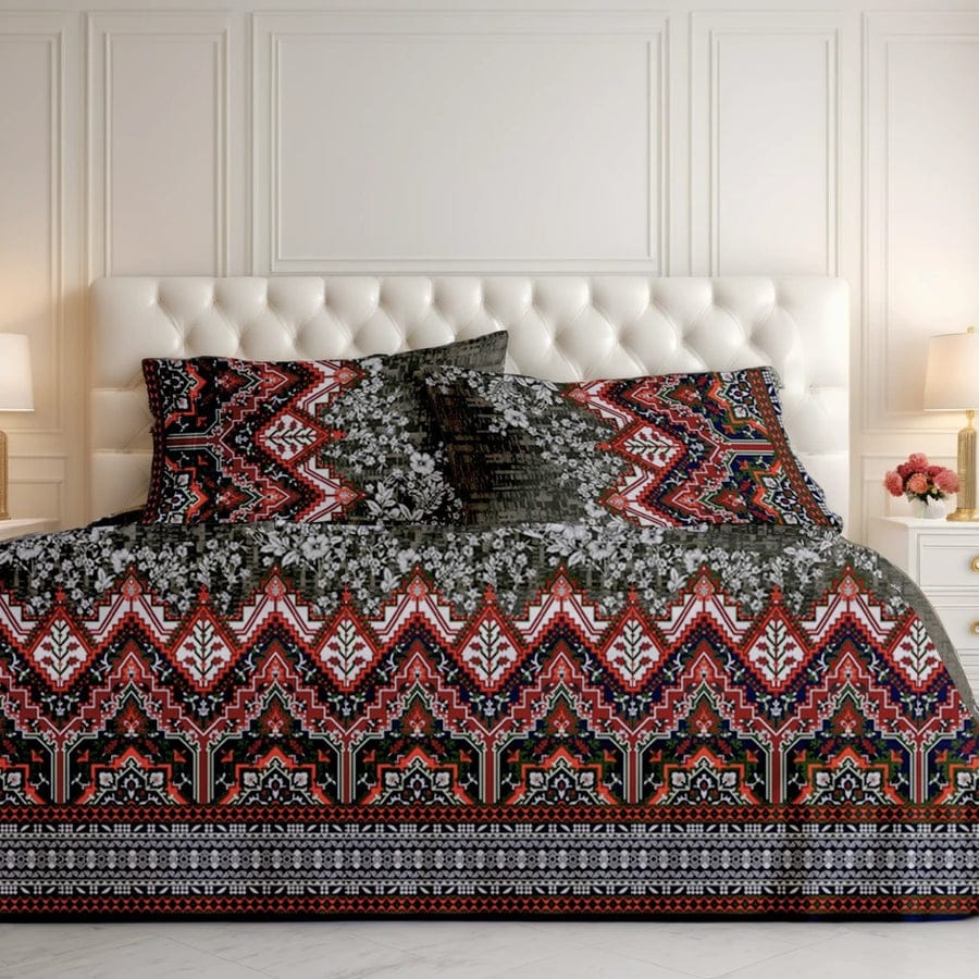 Premium Printed Cotton Bedsheet -H107