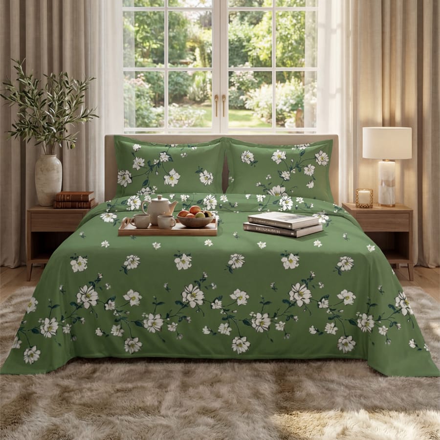 Premium Printed Cotton Bedsheet -H105