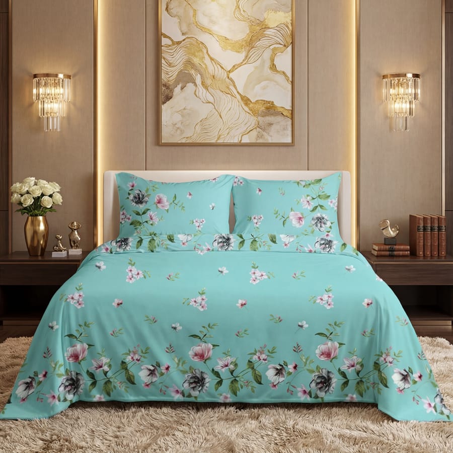 Premium Printed Cotton Bedsheet -H101