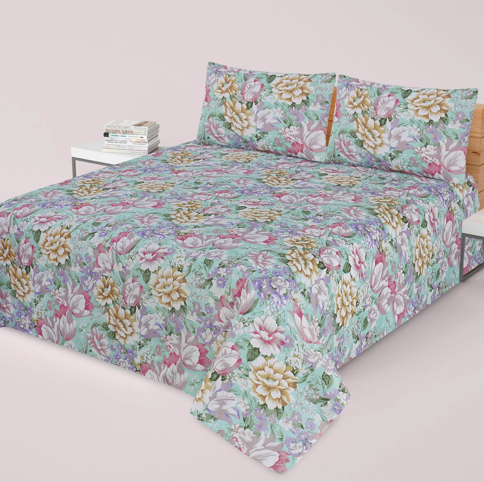 Premium Printed Cotton Bedsheet -H99