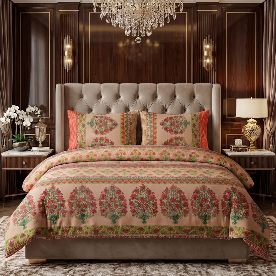 Premium Printed Cotton Bedsheet -H04