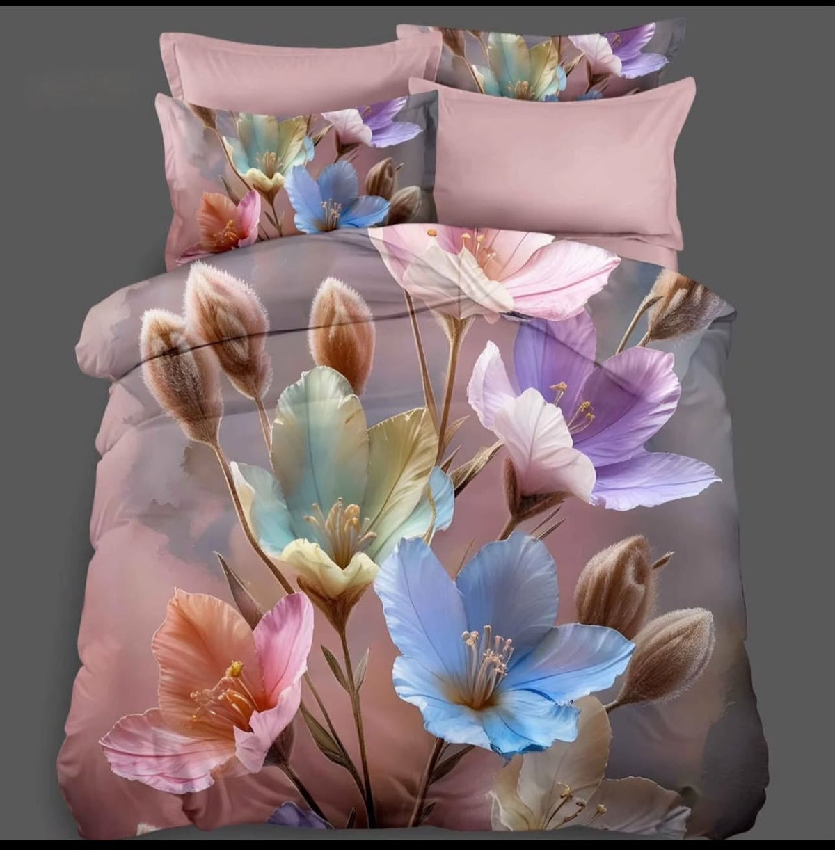 Premium Printed 5D Imported Bedsheet -DH11