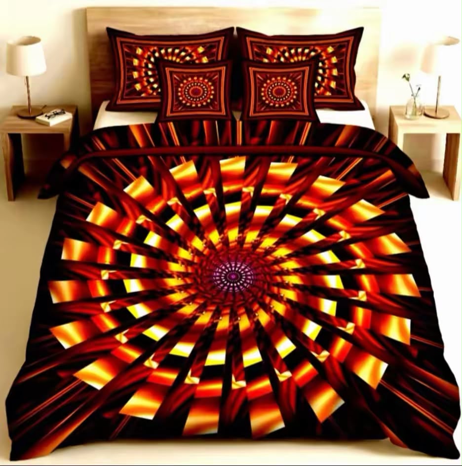 Premium Printed 5D Imported Bedsheet -DH32