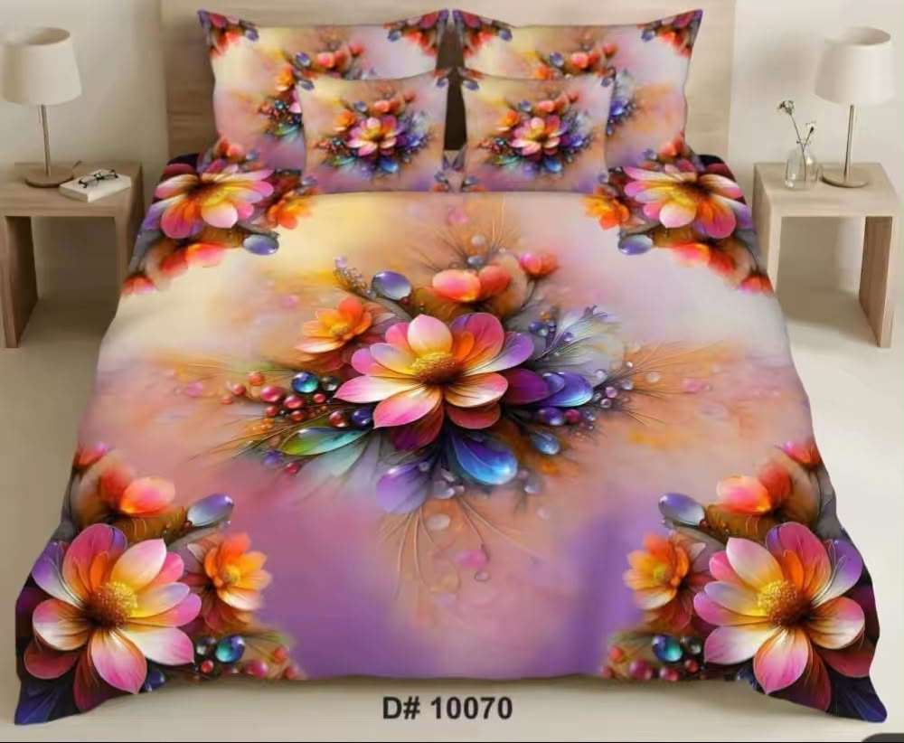 Premium Printed 5D Imported Bedsheet -DH34