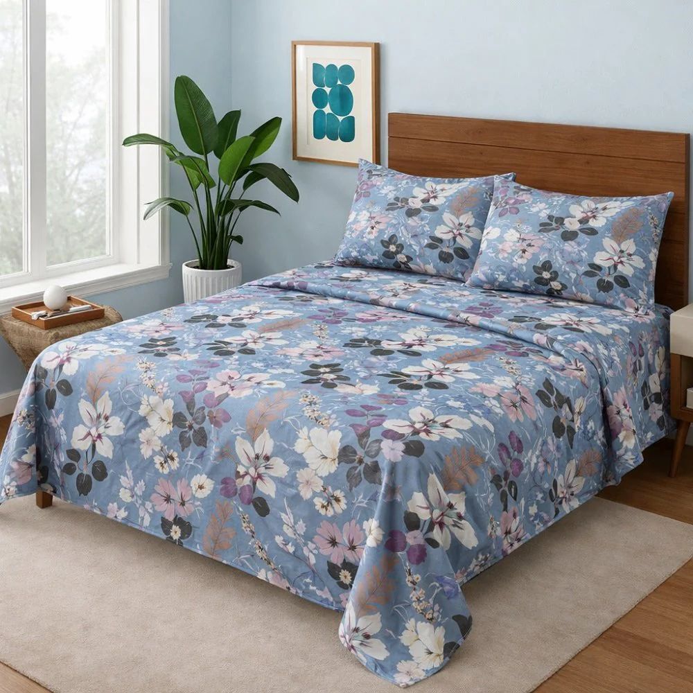 Premium Printed Cotton Bedsheet -H93