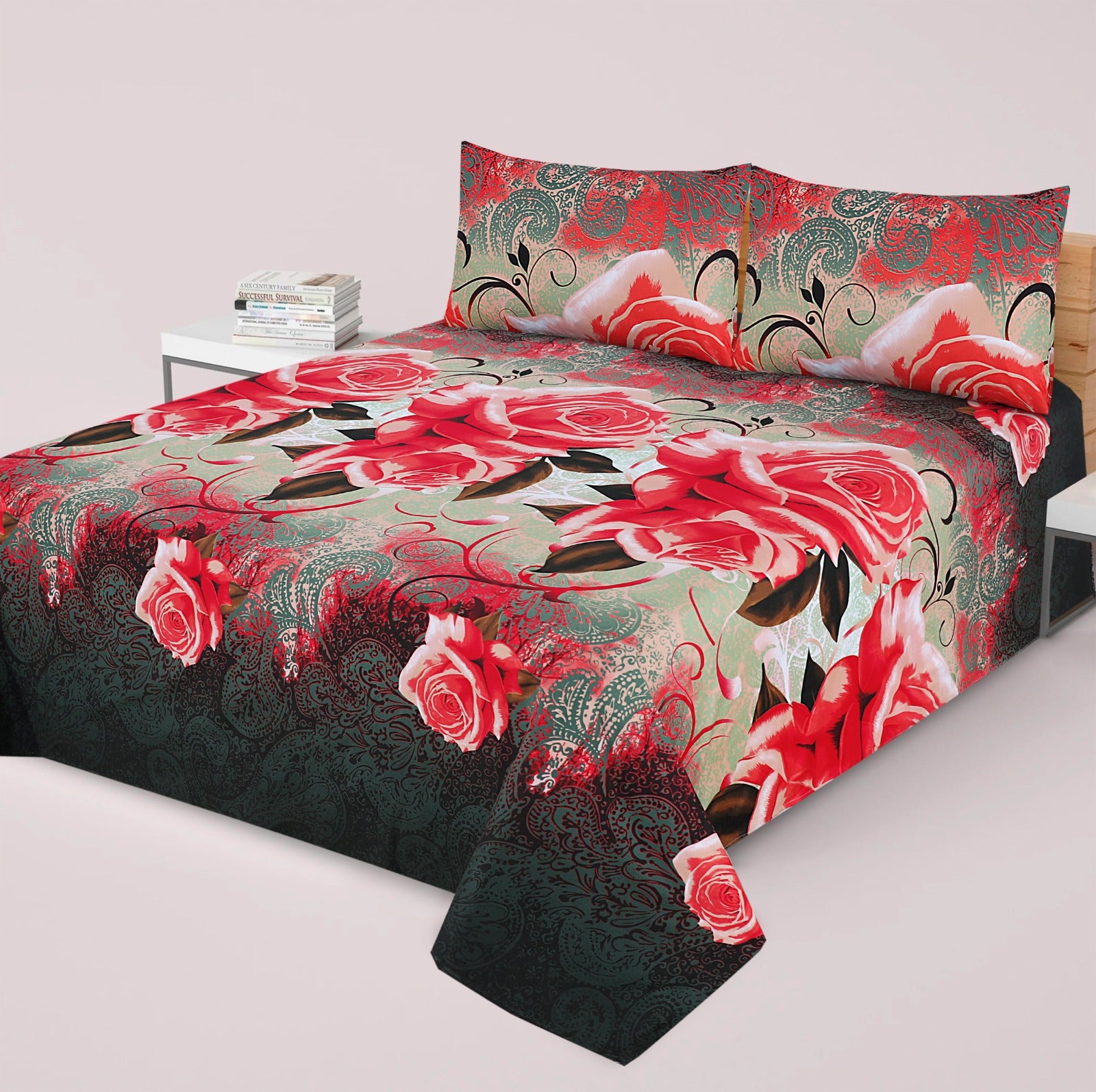 Premium Printed Cotton Bedsheet -H88