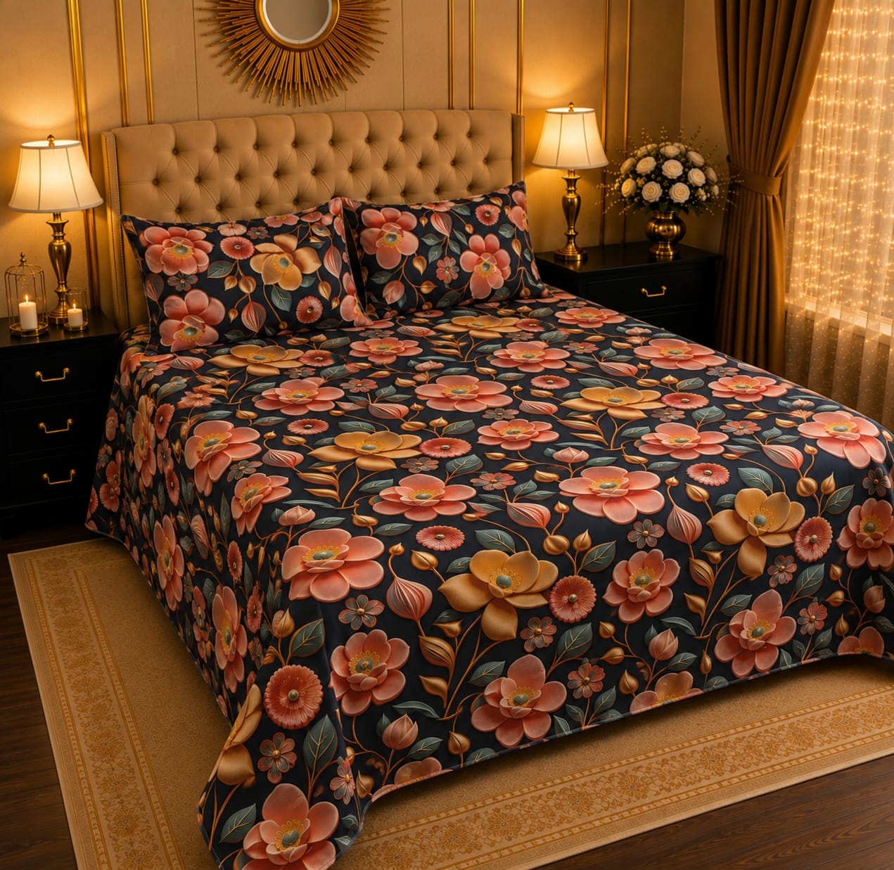 Premium Printed 5D Imported Bedsheet -DH59