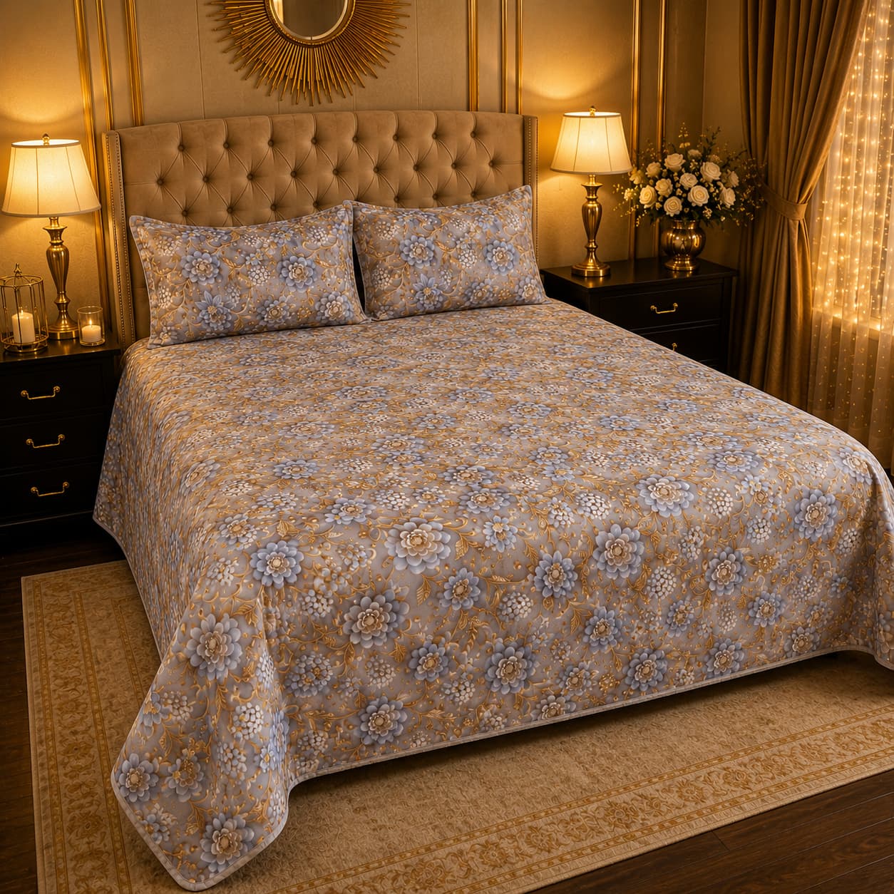 Premium Printed 5D Imported Bedsheet -DH66