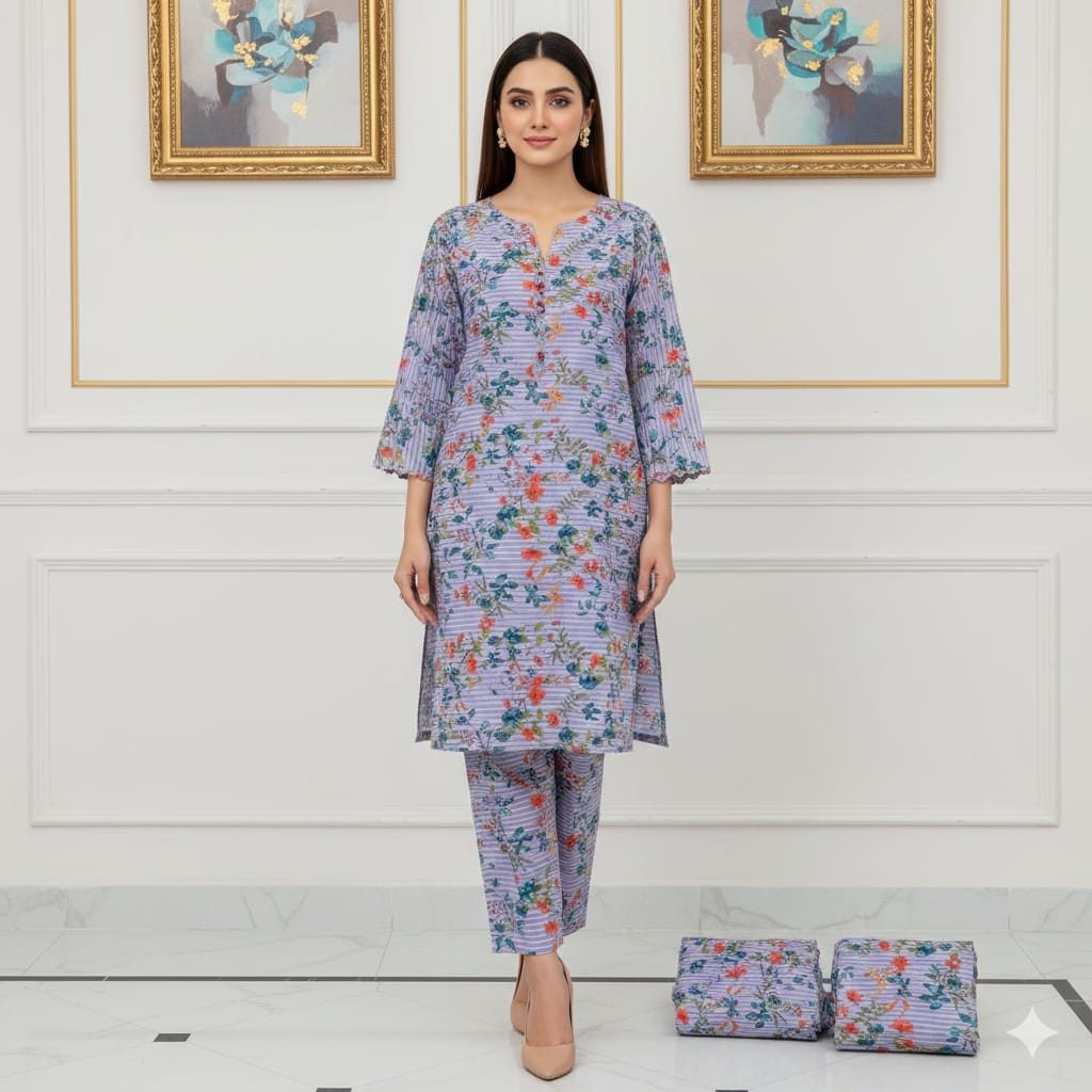 FLORAL PRINTS 2 Pcs Unstitched PF55