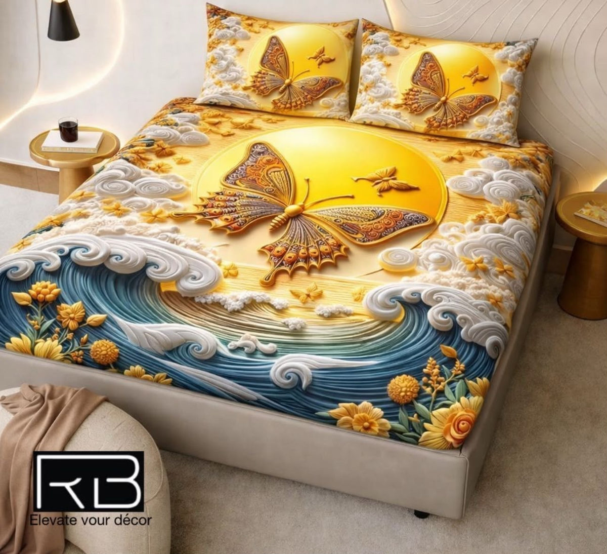 Premium Printed 5D Imported Bedsheet -NZ42