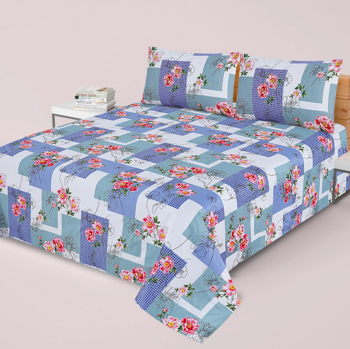 Premium Printed Cotton Bedsheet -H24