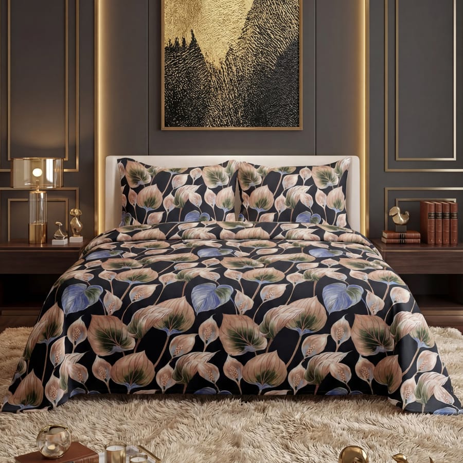 Premium Printed Cotton Bedsheet -H37