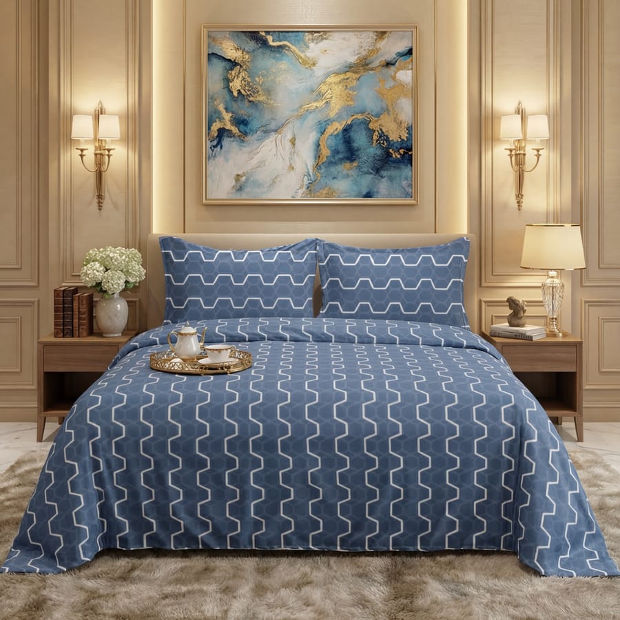 Premium Printed Cotton Bedsheet -H48