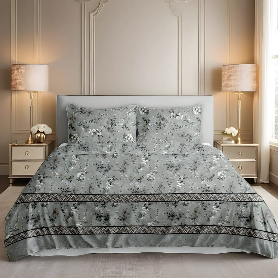 Premium Printed Cotton Bedsheet -H49