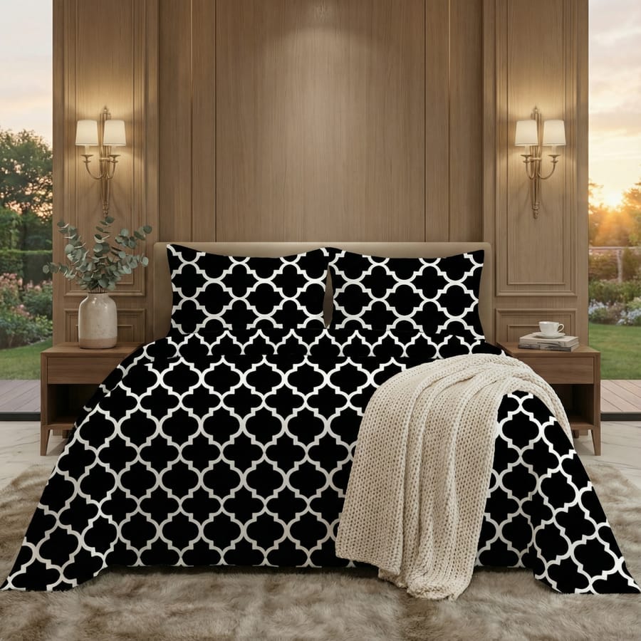 Premium Printed Cotton Bedsheet -H66