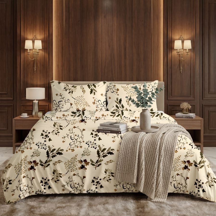 Premium Printed Cotton Bedsheet -H71