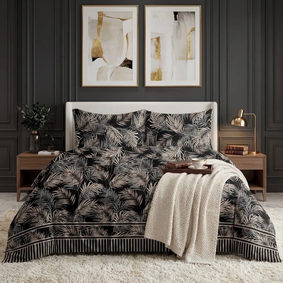 Premium Printed Cotton Bedsheet -H122