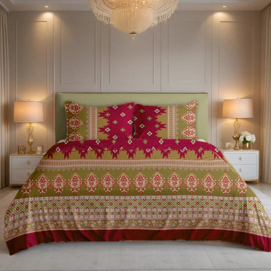 Premium Printed Cotton Bedsheet -H112