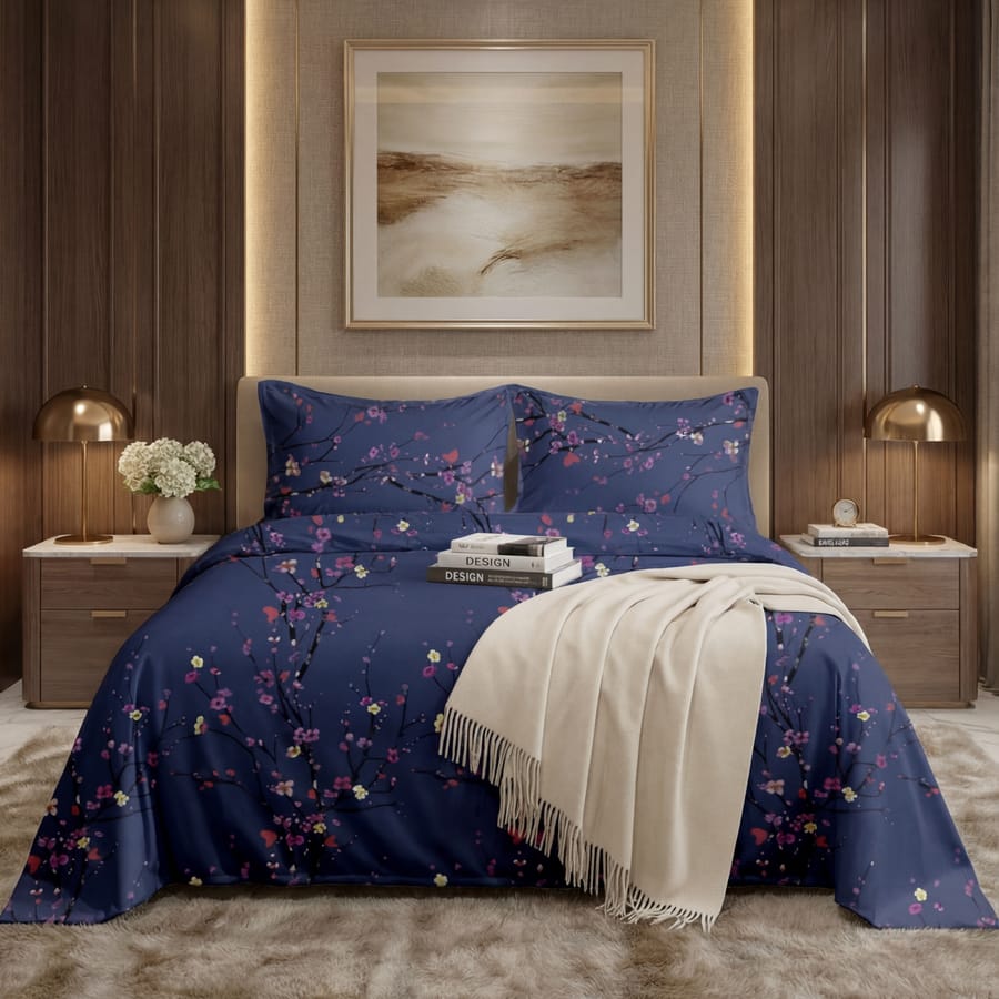 Premium Printed Cotton Bedsheet -H110