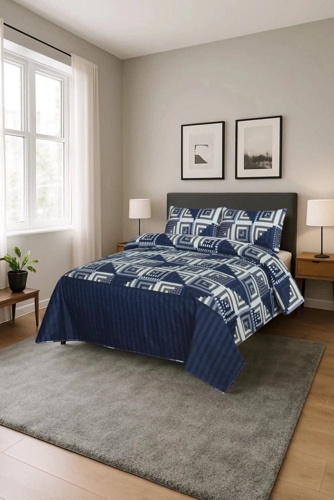 Premium Printed Cotton Bedsheet -H102