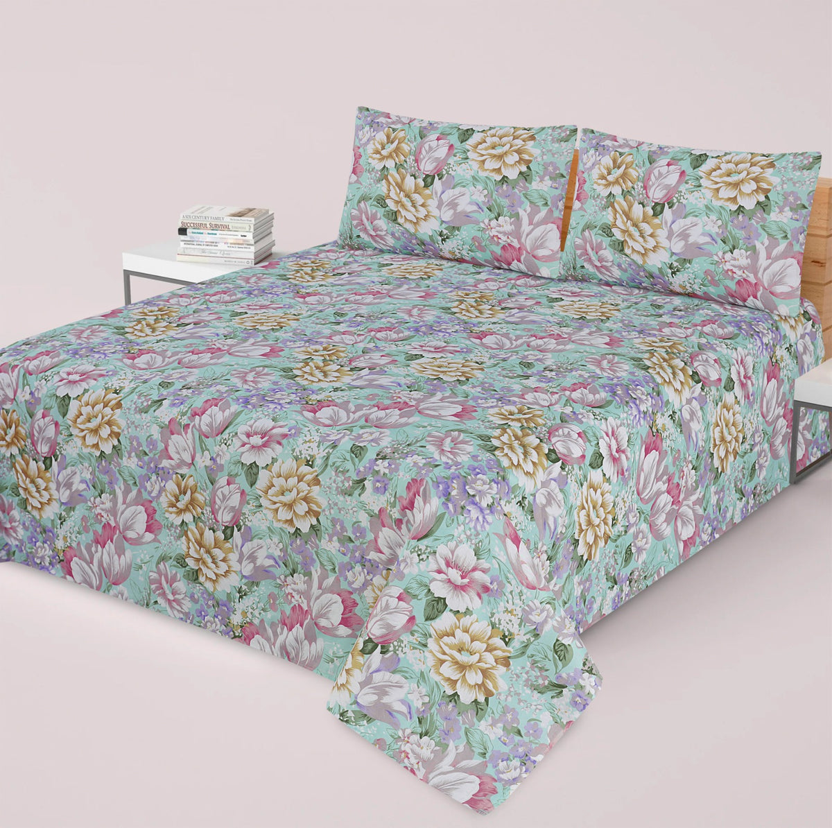 Premium Printed Cotton Bedsheet -H99
