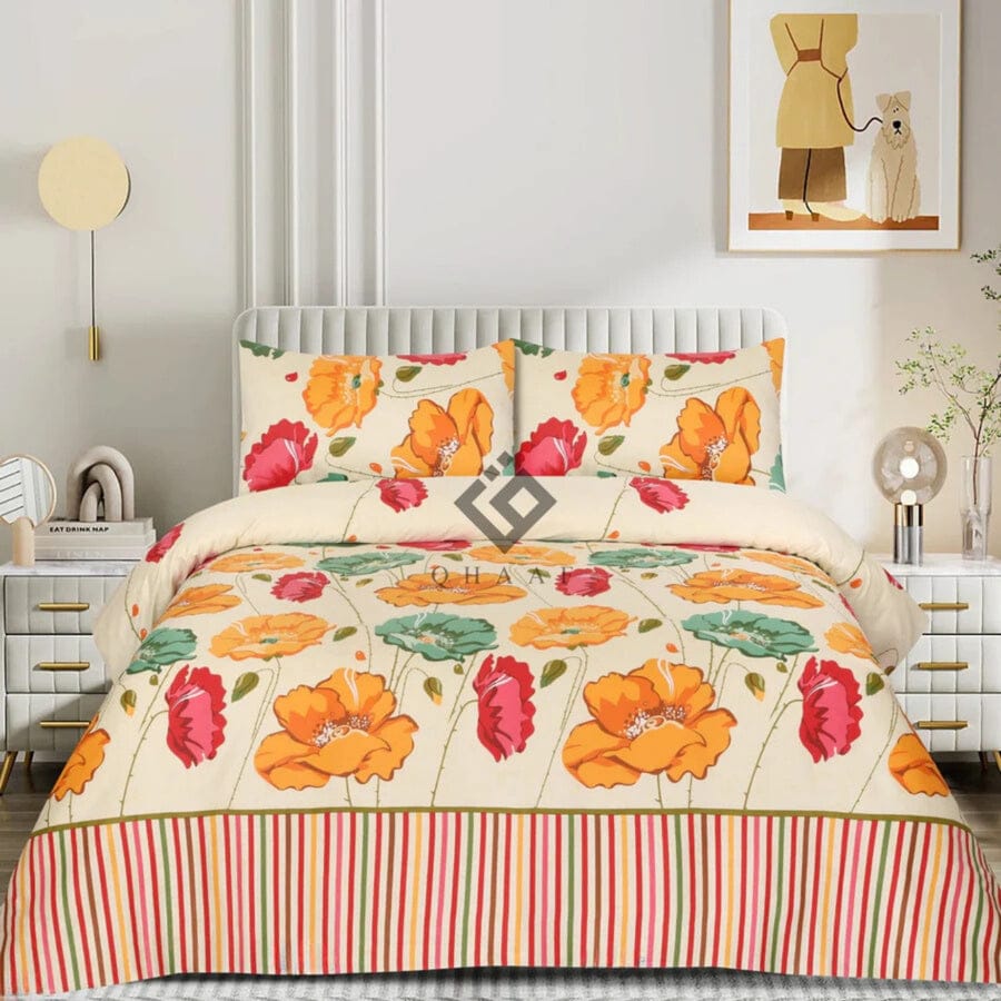 Premium Printed Cotton Bedsheet -H12