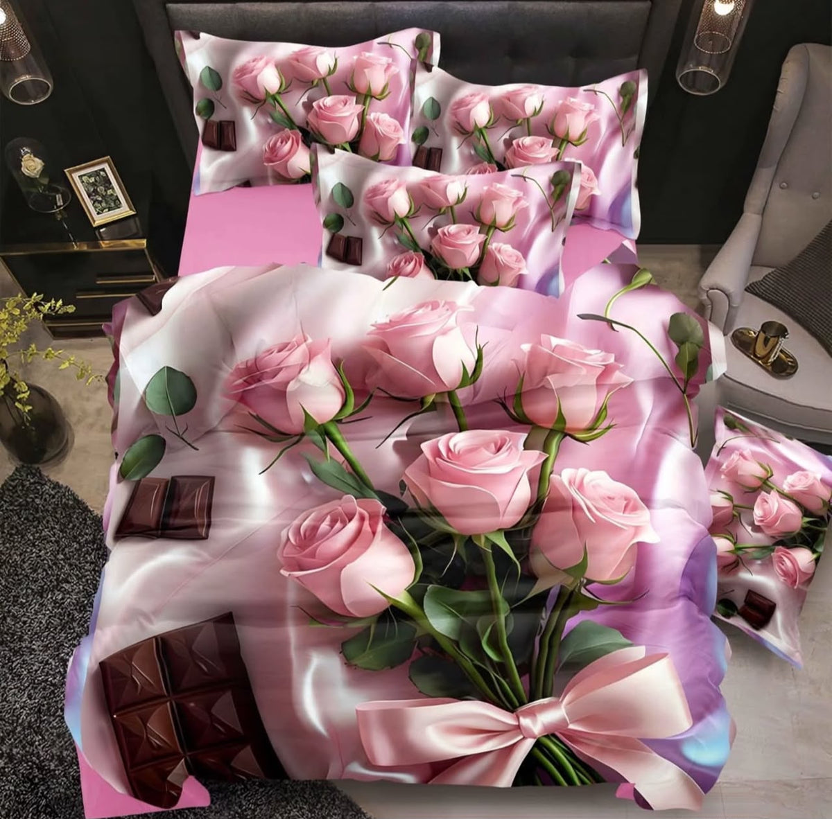 Premium Printed 5D Imported Bedsheet -DH10
