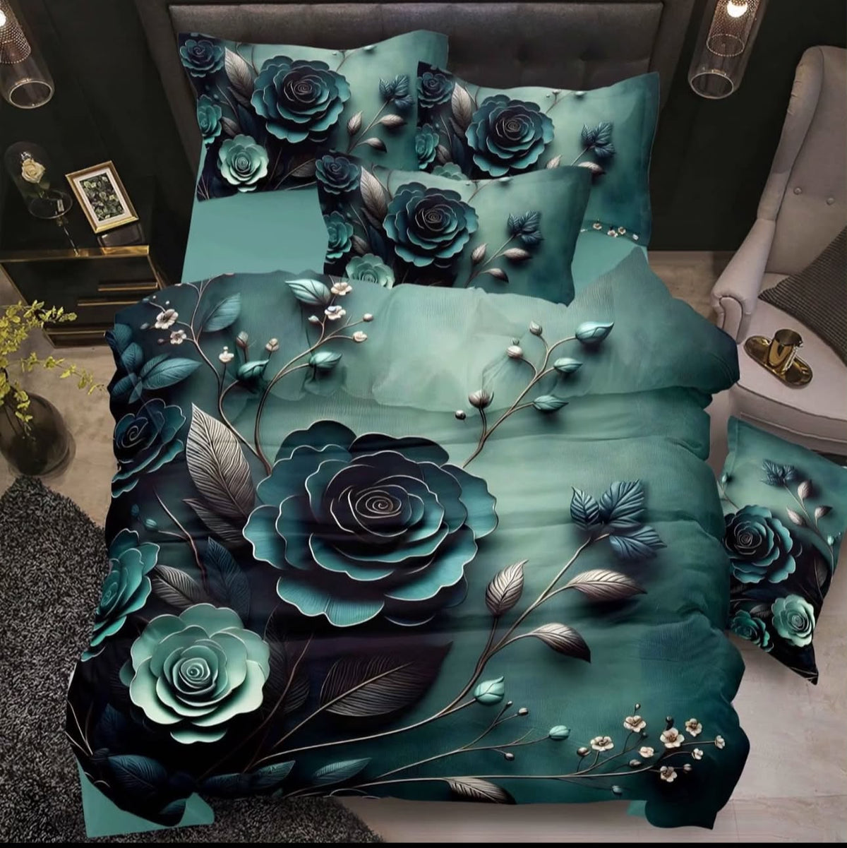 Premium Printed 5D Imported Bedsheet -DH16