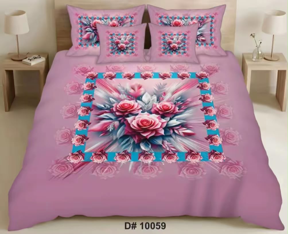 Premium Printed 5D Imported Bedsheet -DH37