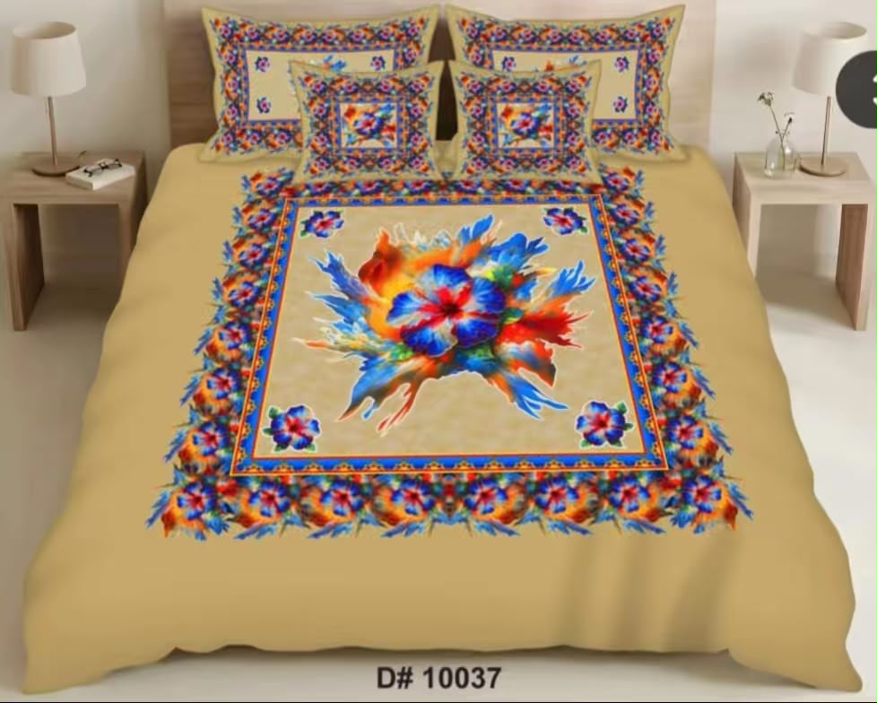 Premium Printed 5D Imported Bedsheet -DH36
