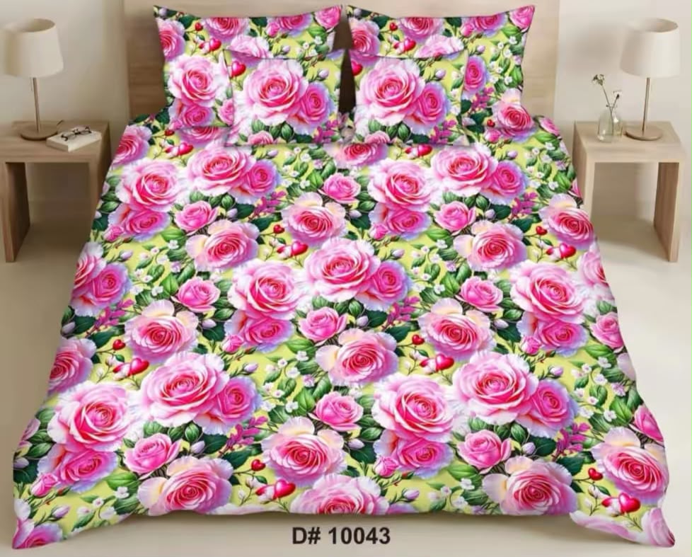 Premium Printed 5D Imported Bedsheet -DH38