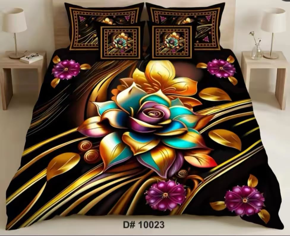 Premium Printed 5D Imported Bedsheet -DH42