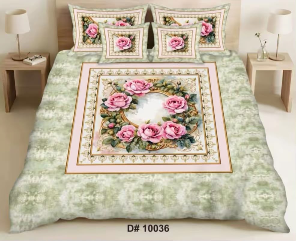 Premium Printed 5D Imported Bedsheet -DH43