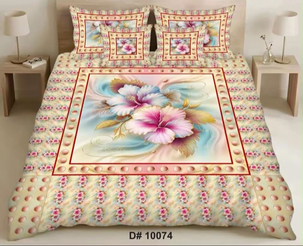 Premium Printed 5D Imported Bedsheet -DH44