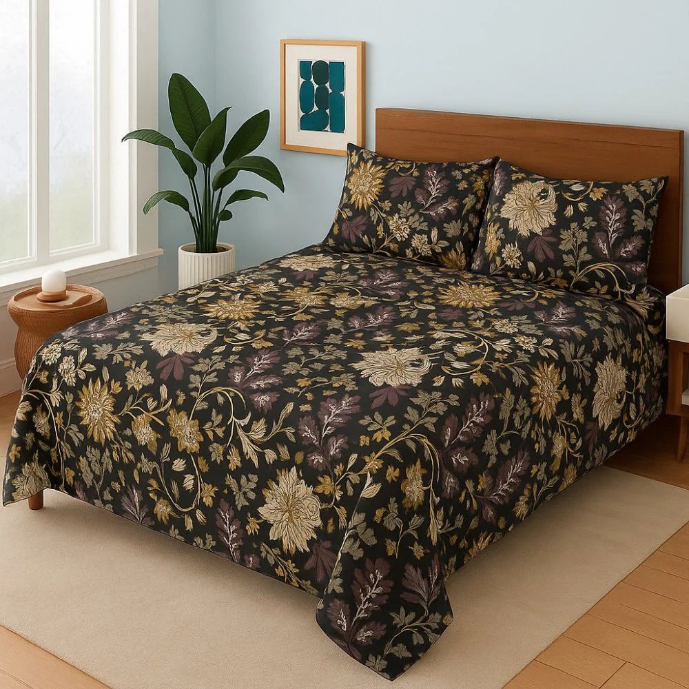 Premium Printed Cotton Bedsheet -H92