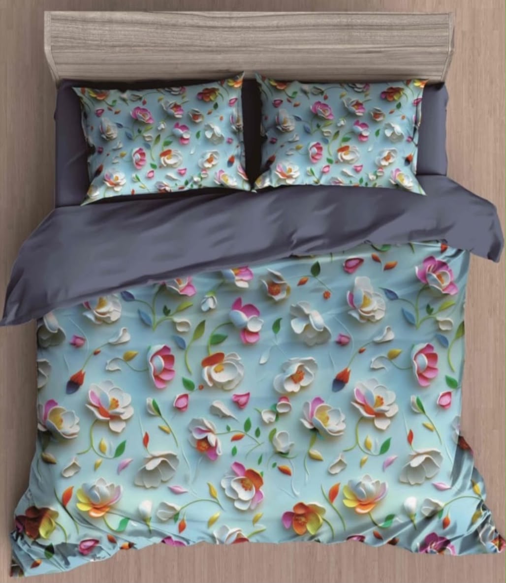 Premium Printed 5D Imported Bedsheet -NZ12