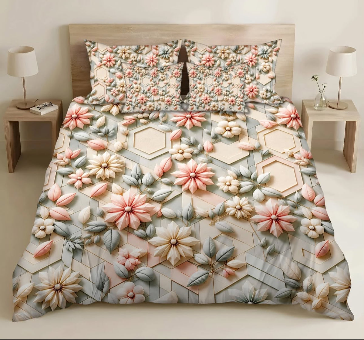 Premium Printed 5D Imported Bedsheet -NZ19