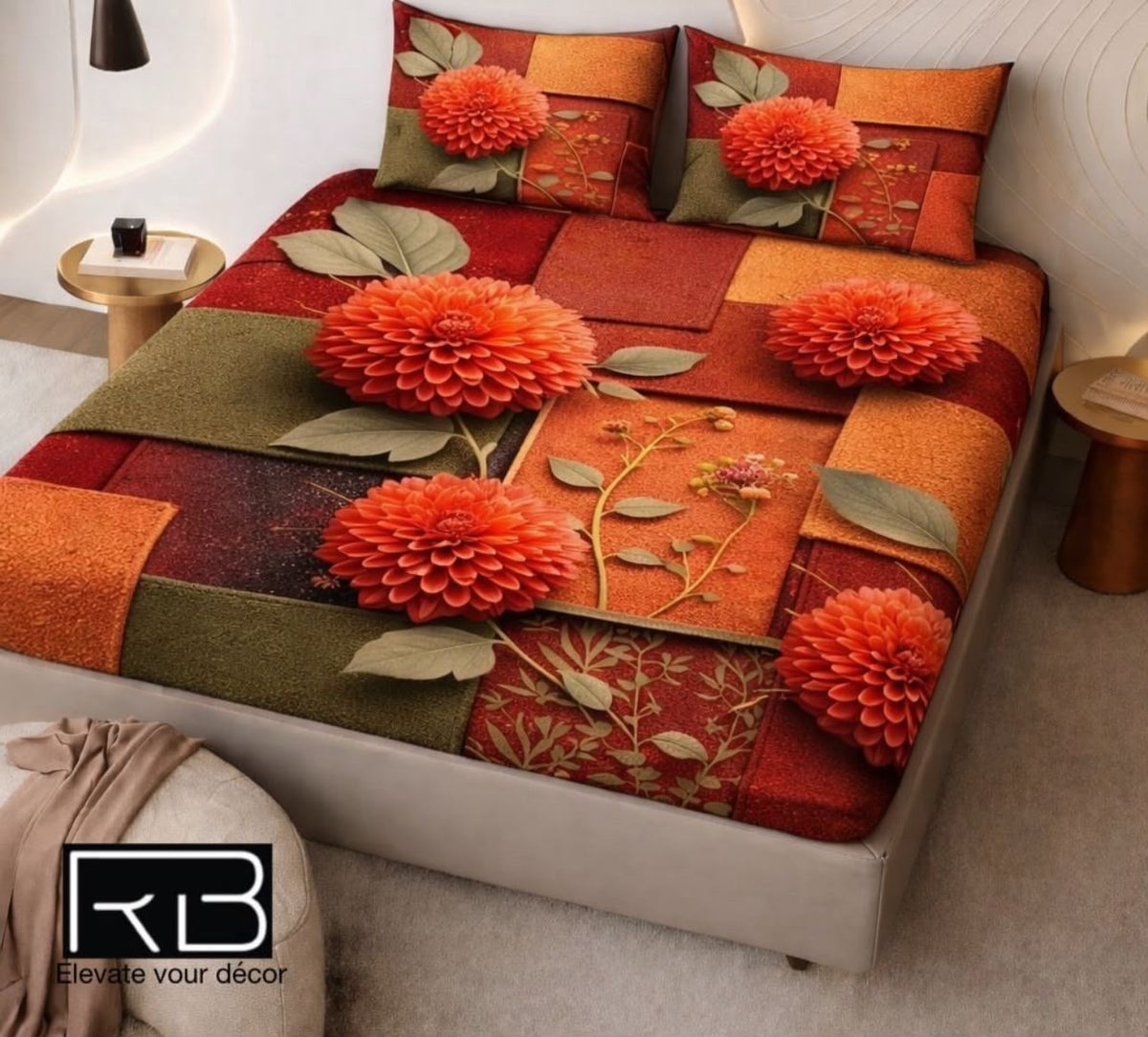 Premium Printed 5D Imported Bedsheet -NZ43