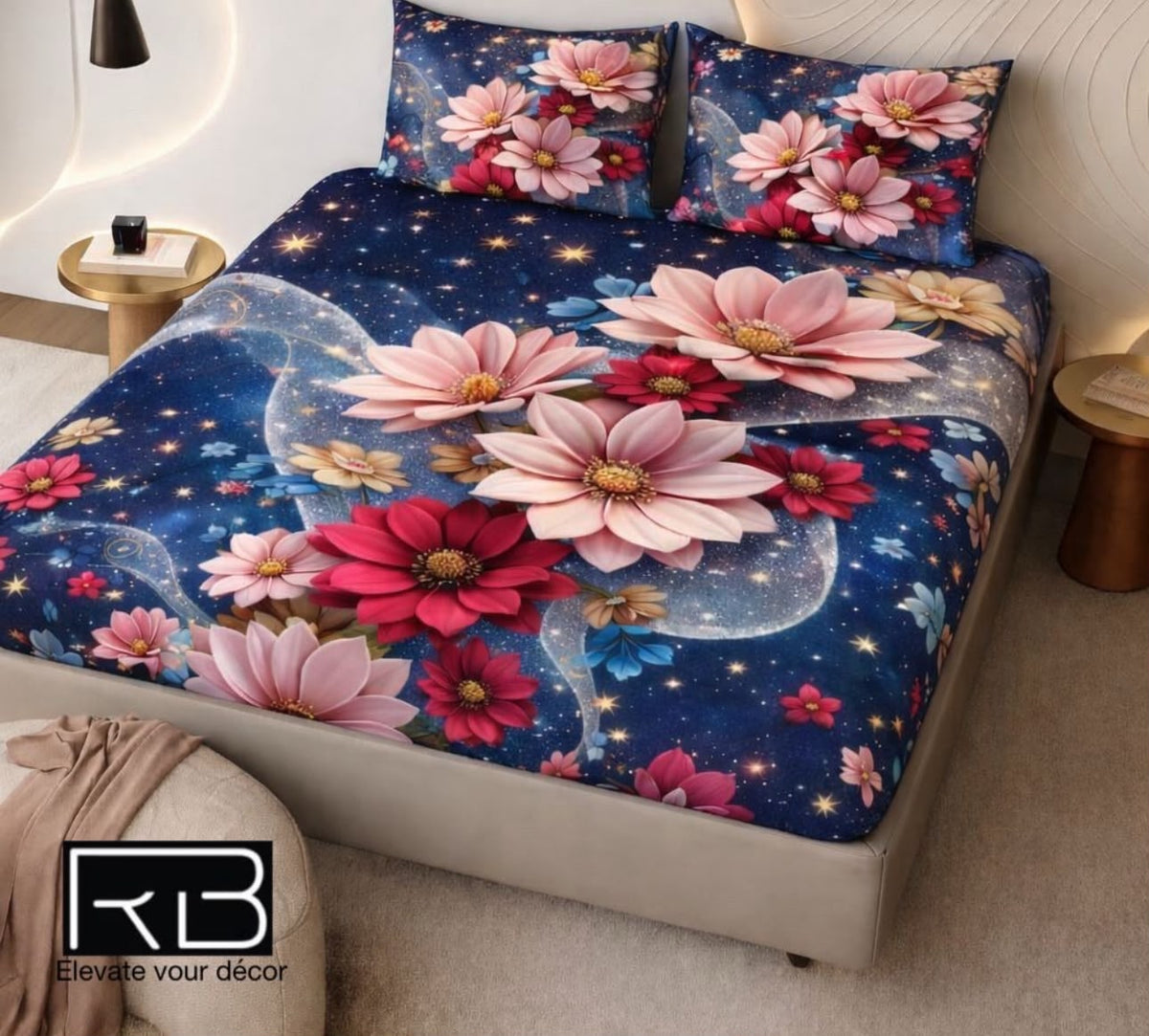 Premium Printed 5D Imported Bedsheet -NZ44